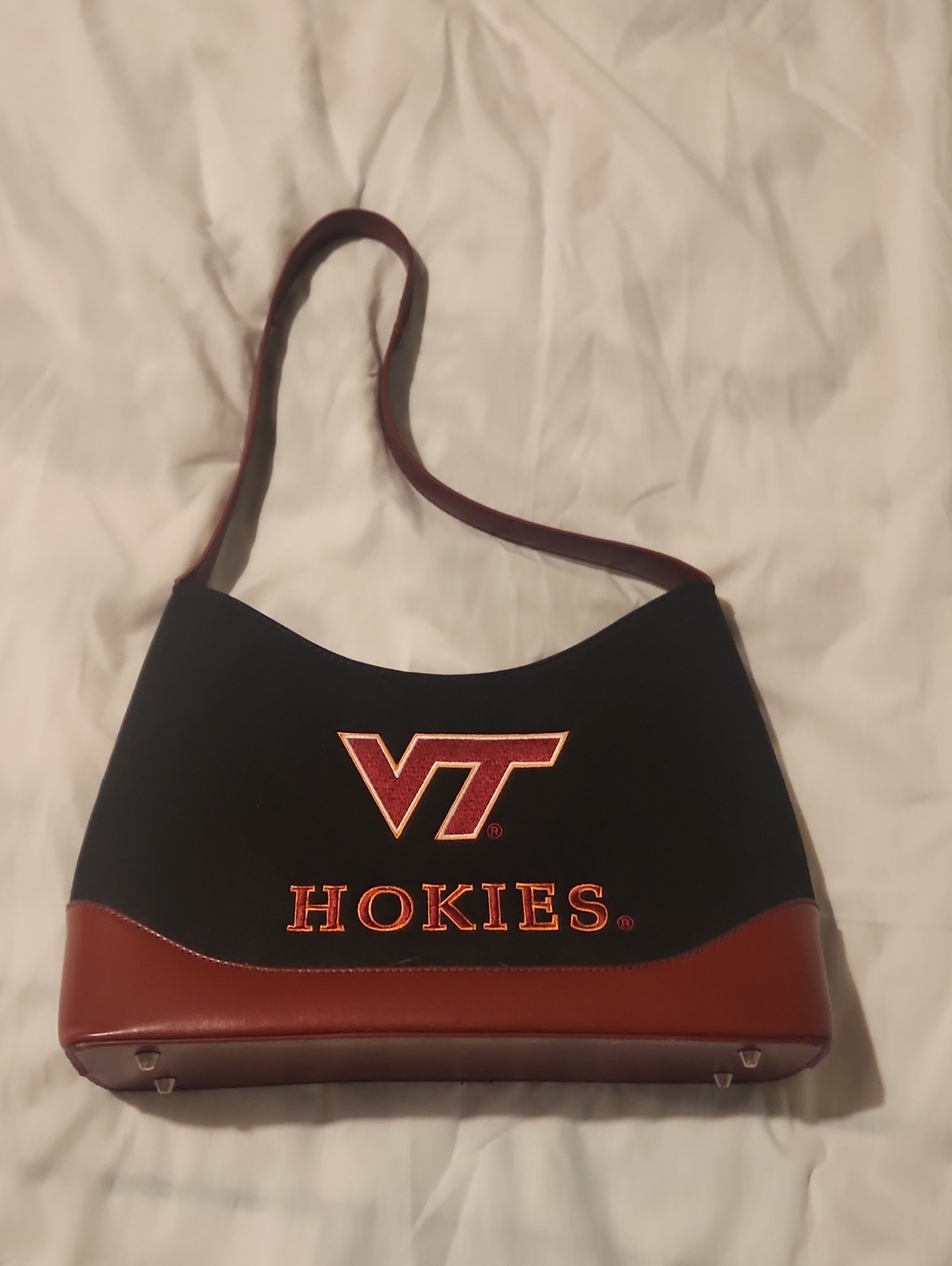 Virginia Tech Hokies Shoulder Bag in Black and Maroon